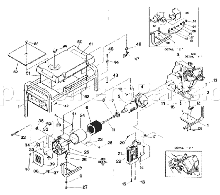 Page D Diagram and Parts List for 9753-0  Briggs and Stratton Generator